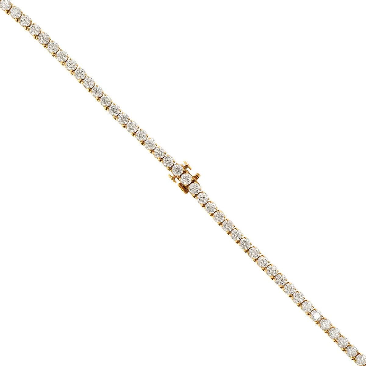 18K Yellow Gold Diamond Line Necklace