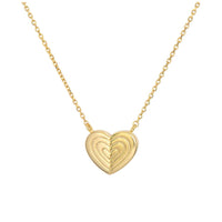Three Stories 14K Yellow Gold Small Love Explosion Diamond Heart Necklace