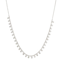 18K White Gold Bezel Set Diamond Necklace