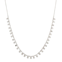 18K White Gold Bezel Set Diamond Necklace
