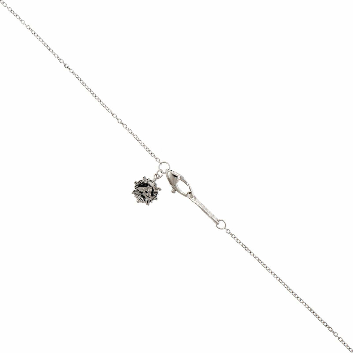18K White Gold Bezel Set Diamond Necklace