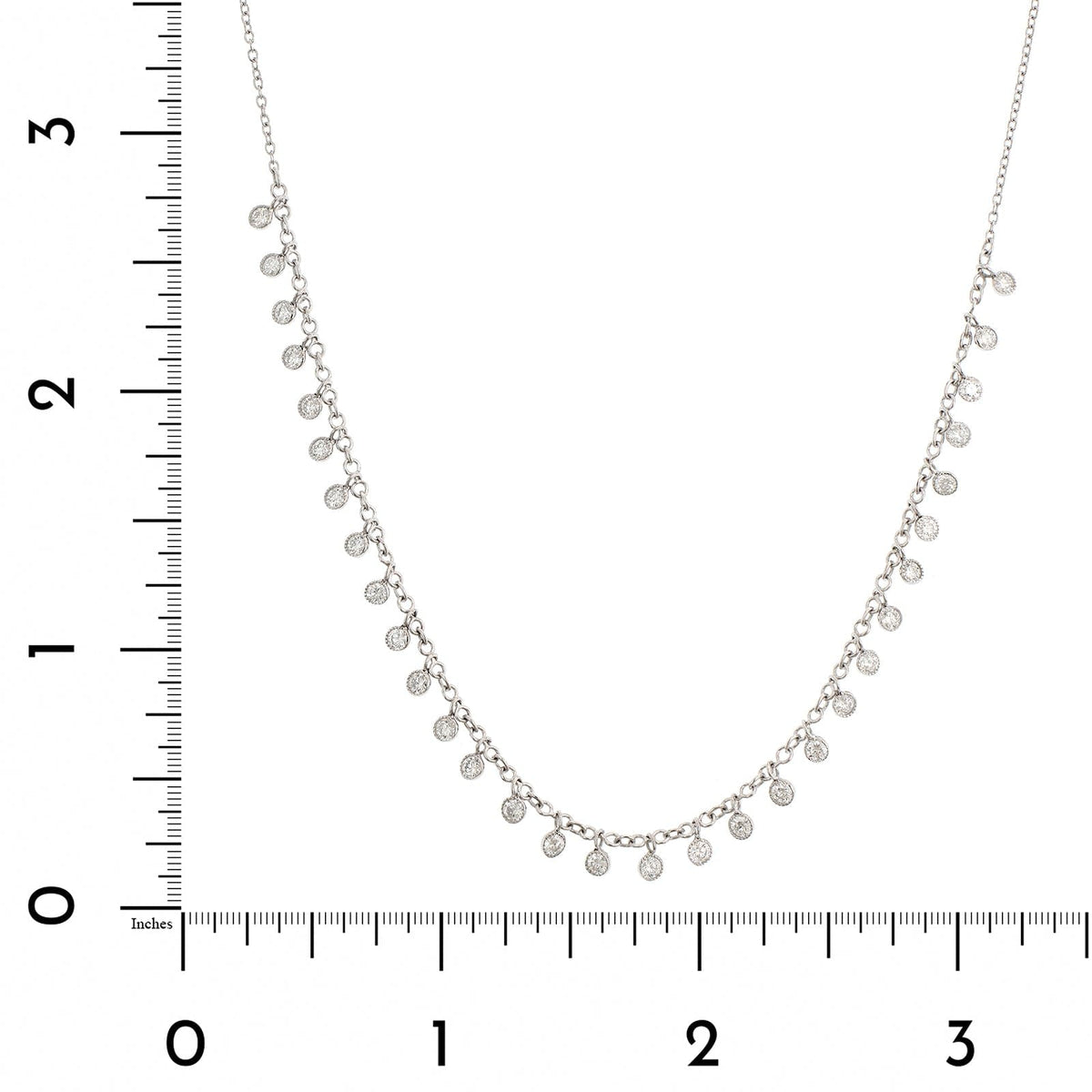 18K White Gold Bezel Set Diamond Necklace