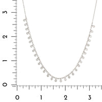 18K White Gold Bezel Set Diamond Necklace