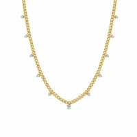 Zoe Chicco 14K Yellow Gold Small Curb Chain Diamond Necklace