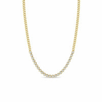 Zoe Chicco 14K Yellow Gold Diamond Tennis Station Necklace