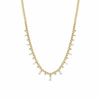 Zoe Chicco 14K Yellow Gold Graduated Diamond Medium Box Chain Necklace