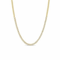 Zoe Chicco 14K Yellow Gold Diamond Tennis Station Necklace