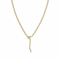 Zoe Chicco 14K Yellow Gold Pave Diamond Medium Box Chain Snake Necklace