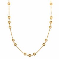 18K Yellow Gold Multi Hexagon Diamond Necklace