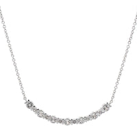 18K White Gold Curve Bar Diamond Necklace