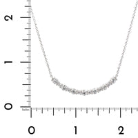18K White Gold Curve Bar Diamond Necklace