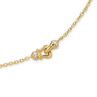 Petite Buckle Necklace 18K Yellow Gold with Diamonds, 16.3mm
