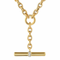 DY Mercer® Petite Toggle Chain Necklace 18K Yellow Gold with Diamonds, 4.5mm