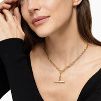 DY Mercer® Petite Toggle Chain Necklace 18K Yellow Gold with Diamonds, 4.5mm