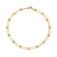 Temple St. Clair 18K Yellow Gold Arcadia Leaf and Diamond Station Necklace