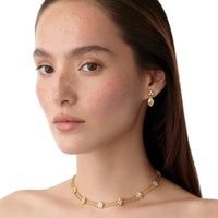 Temple St. Clair 18K Yellow Gold Arcadia Leaf and Diamond Station Necklace
