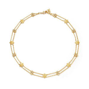 Temple St. Clair 18K Yellow Gold Arcadia Leaf and Diamond Station Necklace