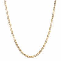 18K Yellow Gold Diamond Tennis Necklace