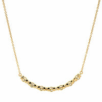 18K Yellow Gold Curve Bar Diamond Necklace