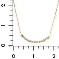 18K Yellow Gold Curve Bar Diamond Necklace