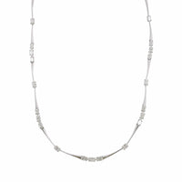 Etho Maria 18K White Gold Oval Diamond Bar Necklace