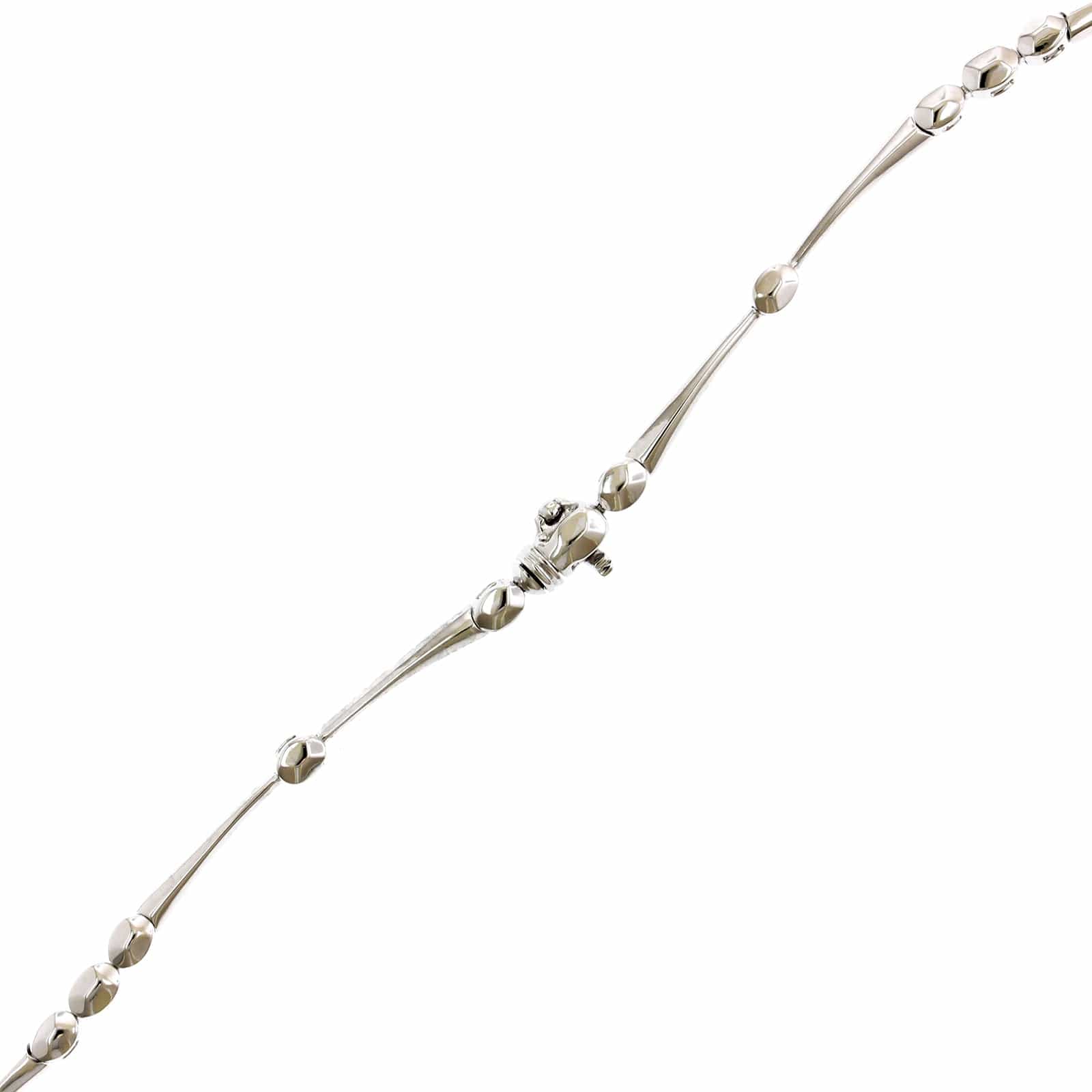 Etho Maria 18K White Gold Oval Diamond Bar Necklace