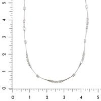 Etho Maria 18K White Gold Oval Diamond Bar Necklace
