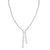 18K White Gold Diamond Lariat Necklace