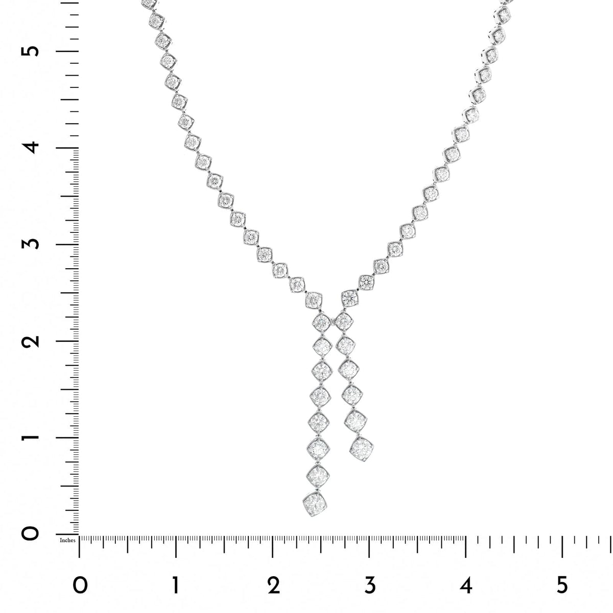18K White Gold Diamond Lariat Necklace