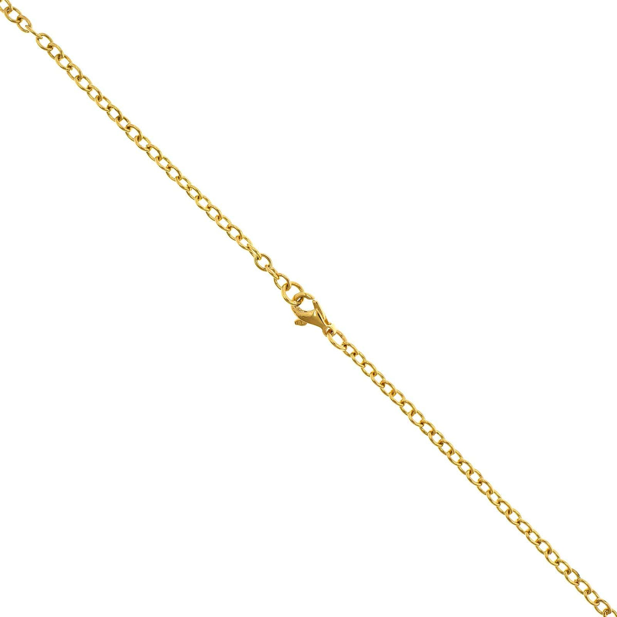 18K Yellow Gold Bezel Set Lozenge Diamond Necklace