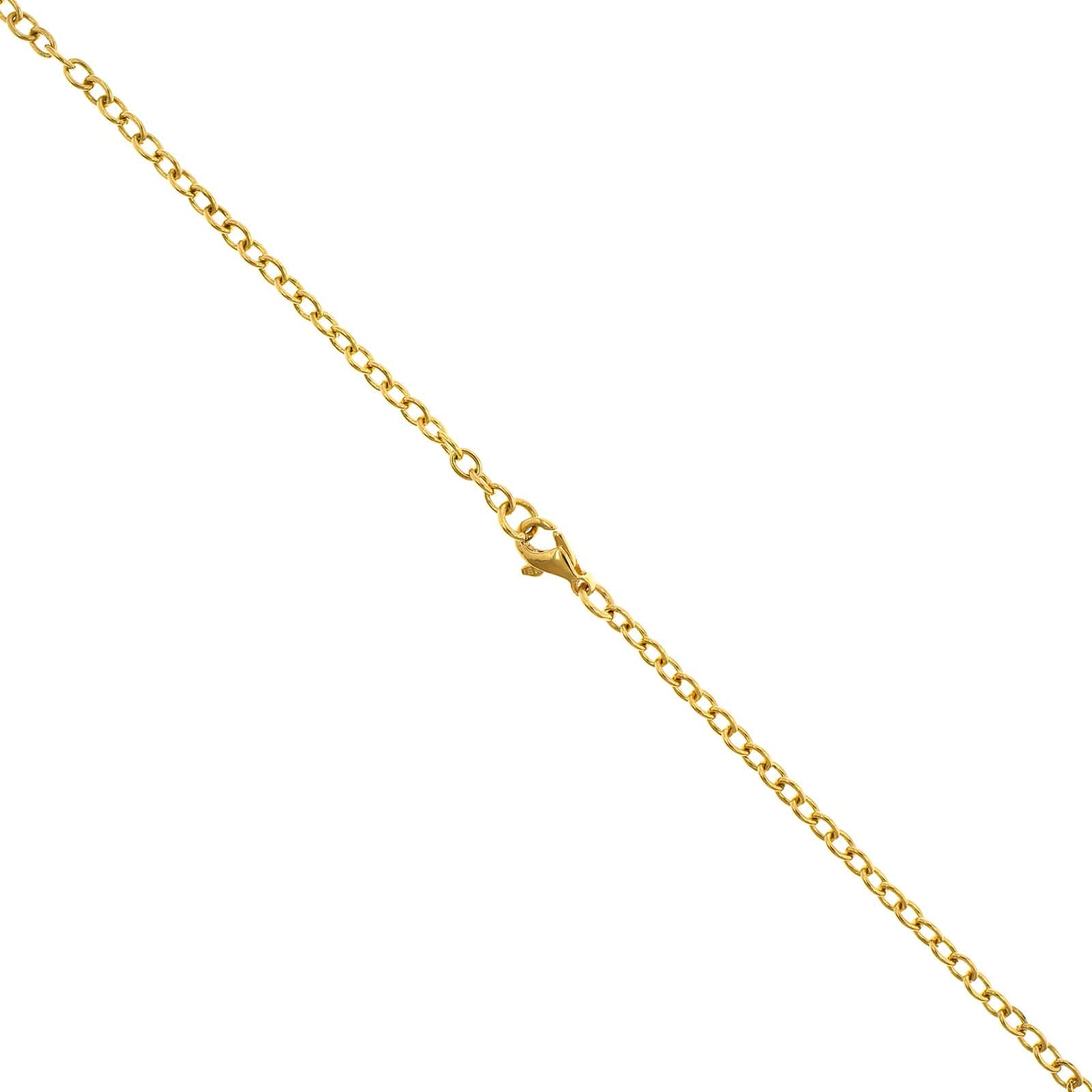 18K Yellow Gold Bezel Set Lozenge Diamond Necklace