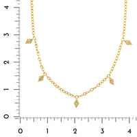 18K Yellow Gold Bezel Set Lozenge Diamond Necklace