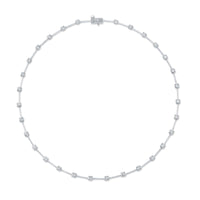 18K White Gold Diamond Bar Necklace