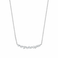 Penny Preville 18K White Gold Curved Diamond Cluster Necklace