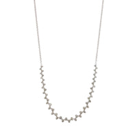 14K White Gold Bezel Set Diamond Necklace