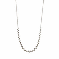 14K White Gold Bezel Set Diamond Necklace