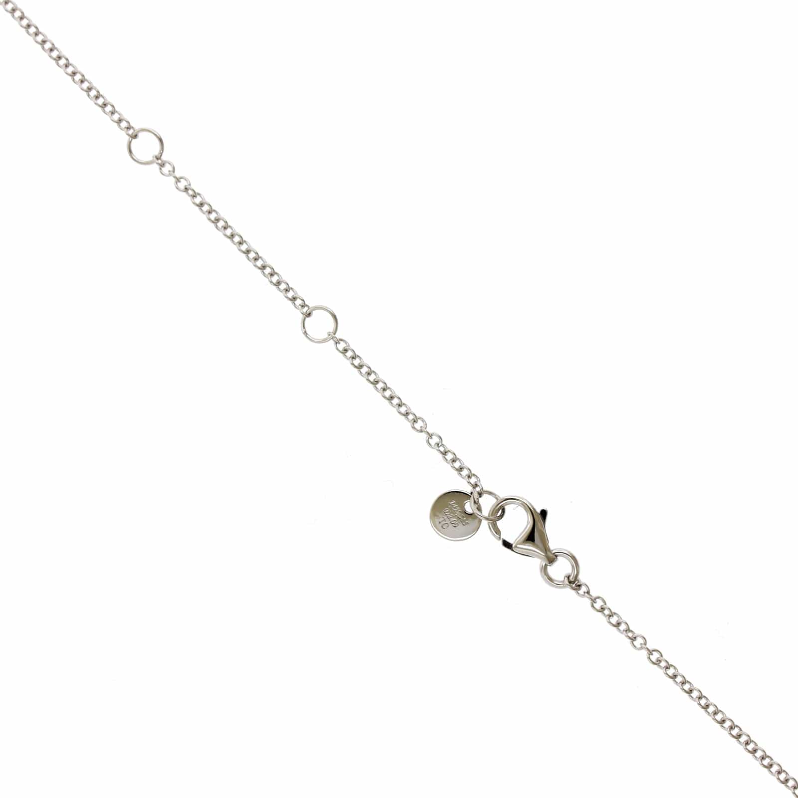 14K White Gold Bezel Set Diamond Necklace