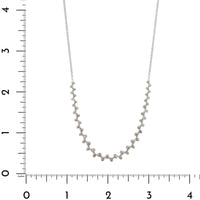14K White Gold Bezel Set Diamond Necklace