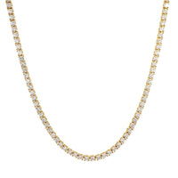 18K Yellow Gold Diamond Tennis Necklace