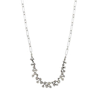 14K White Gold Diamond Paperclip Necklace