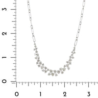 14K White Gold Diamond Paperclip Necklace