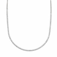 14K White Gold Halfway Around Diamond Tennis Necklace