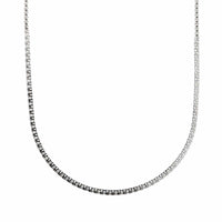 14K White Gold Halfway Around Diamond Tennis Necklace