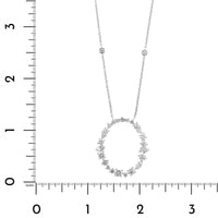 14K White Gold Diamonds By The Yard Open Oval Pendant Necklace