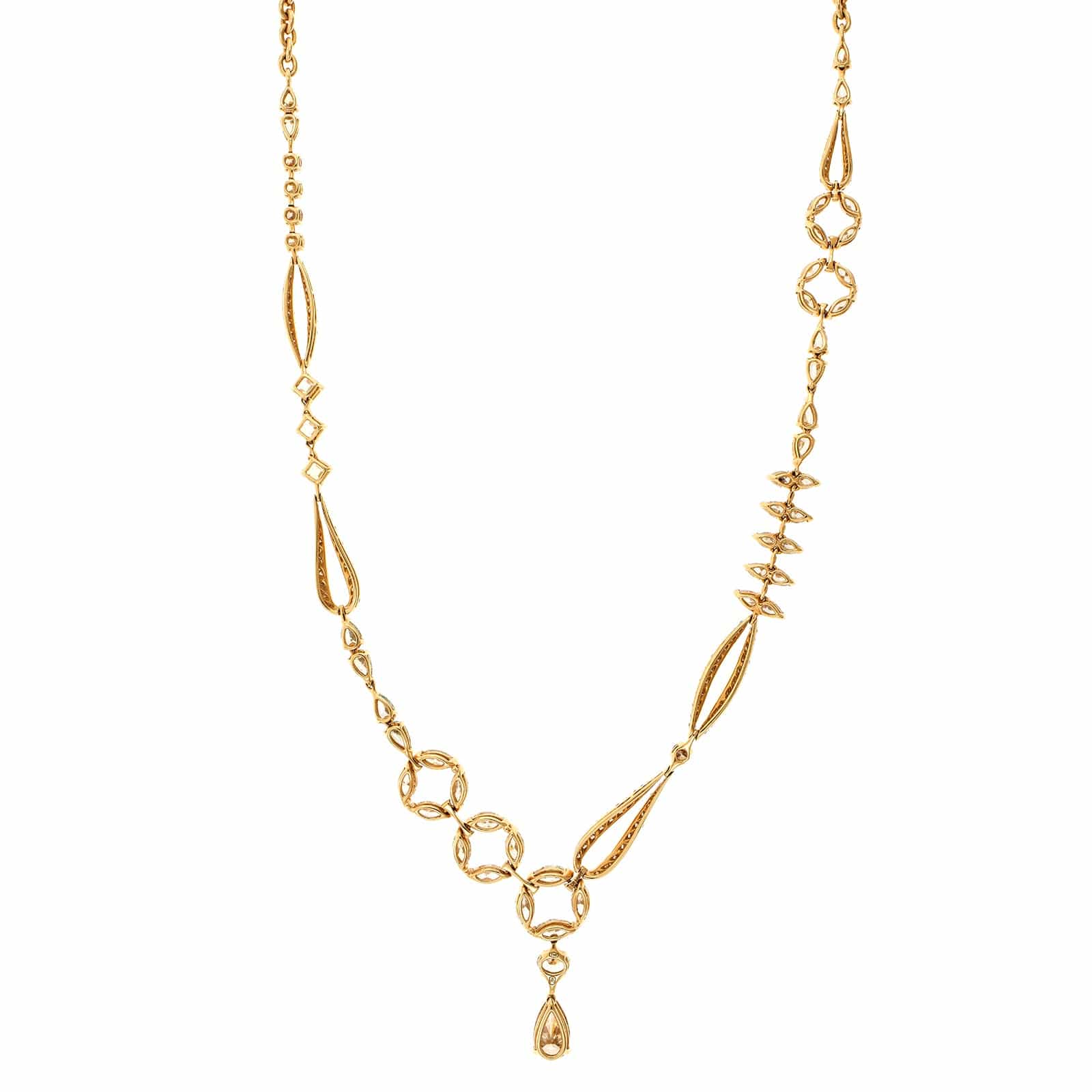 Etho Maria 18K Yellow Gold Green, Yellow, and Brown Diamond Necklace