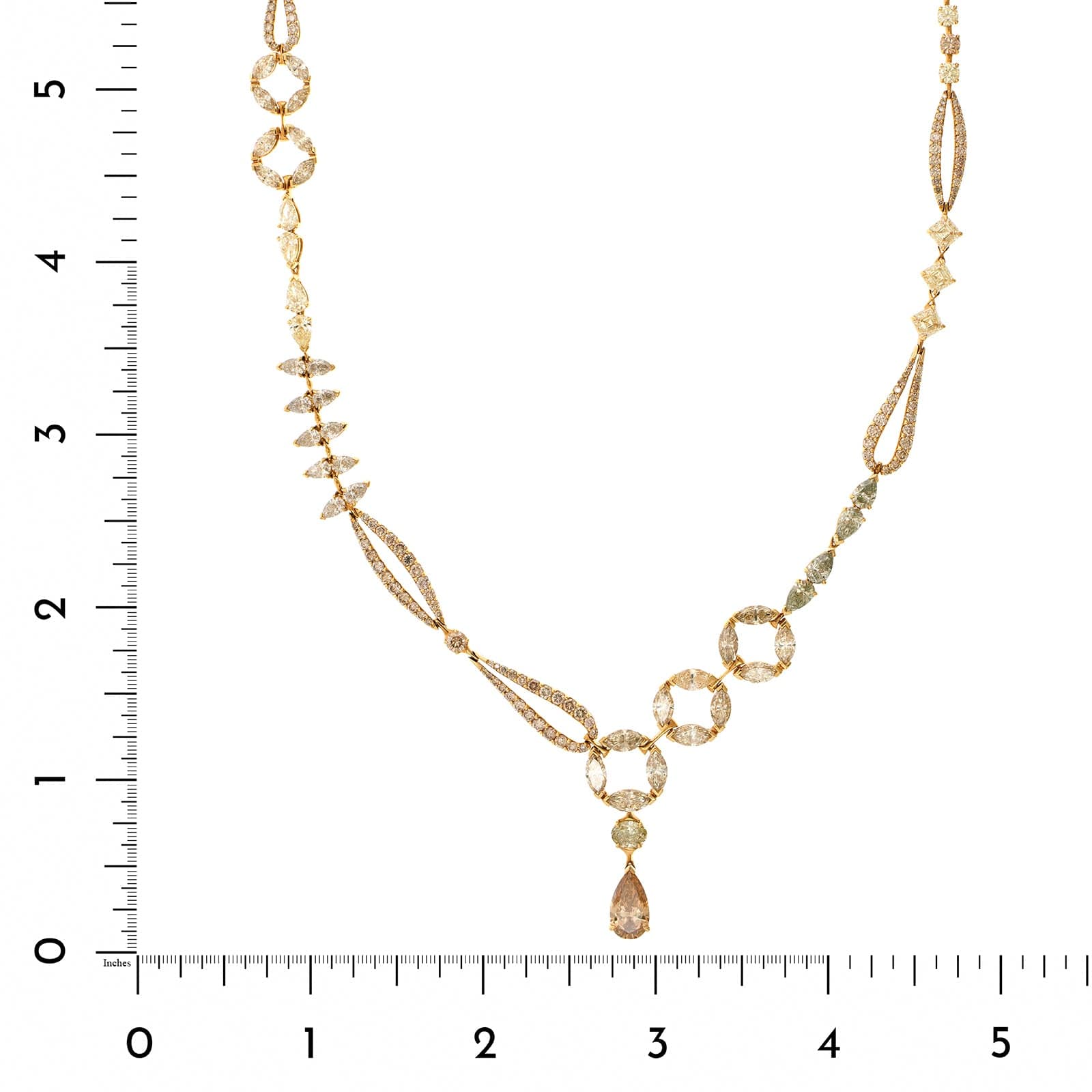 Etho Maria 18K Yellow Gold Green, Yellow, and Brown Diamond Necklace