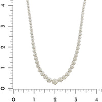 18K White Gold Hexagonal Diamond Tennis Necklace