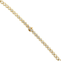 18K Yellow Gold Hexagonal Diamond Line Necklace