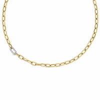 Roberto Coin 18K Yellow Gold Pave Diamond Oval Link Necklace