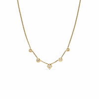 Petite Modern Renaissance® Station Chain Necklace 18K Yellow Gold with Diamonds, 3.4mm